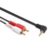 Kabel audio Maclean MCTV-824 kątowy miniJack 3,5mm (M) - 2xRCA (M), 1m, czarny